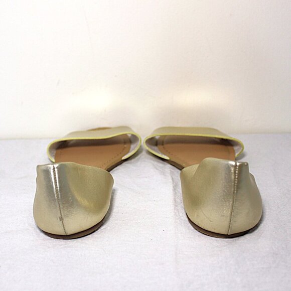 Merona Open Toe Flats Size 8.5 Gold Straps Tan Sole - Picture 4 of 5